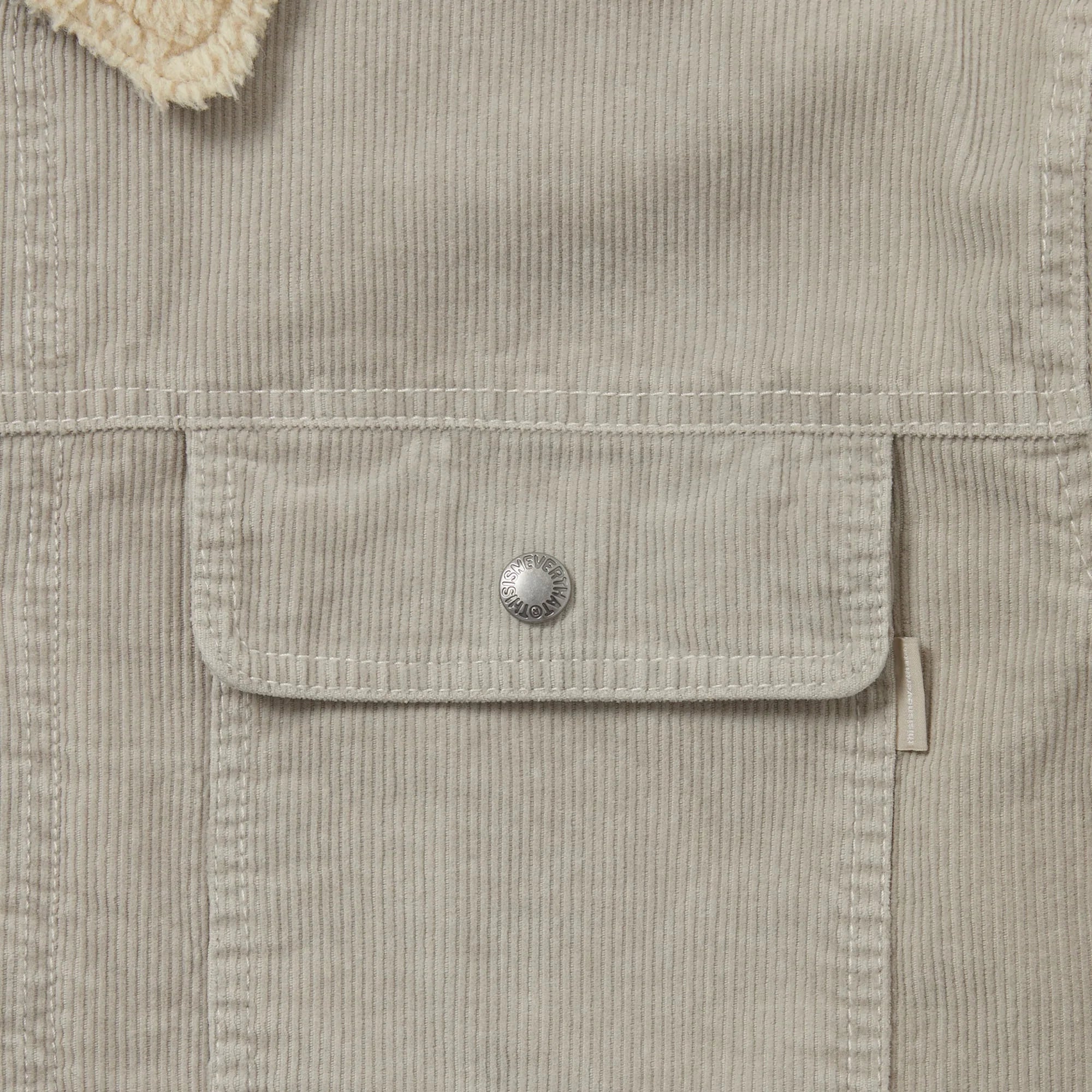 thisisneverthat Sherpa Lined Corduroy Trucker Jacket - Stone