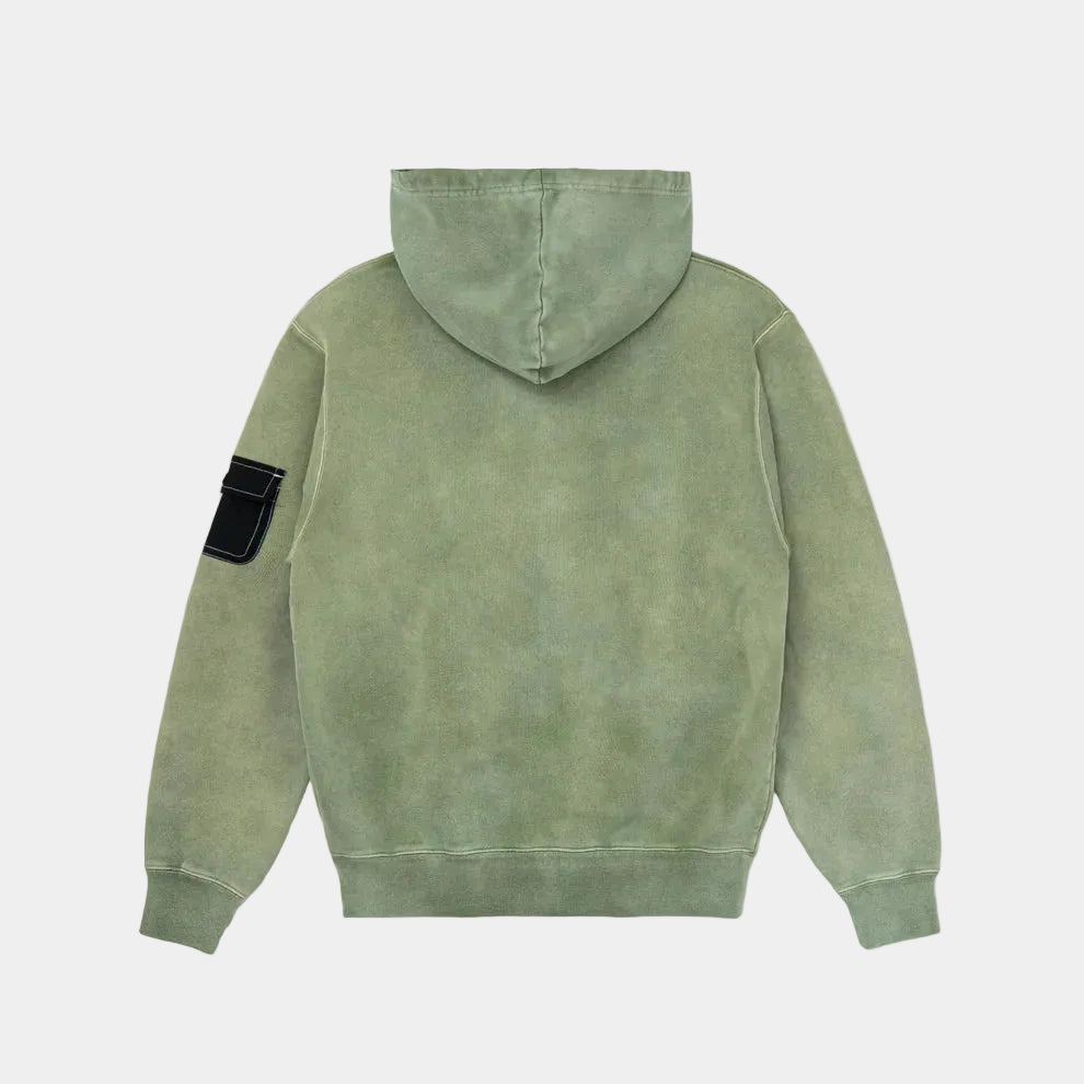 BoTT Washed Cargo Pocket Zip Hoodie - Olive