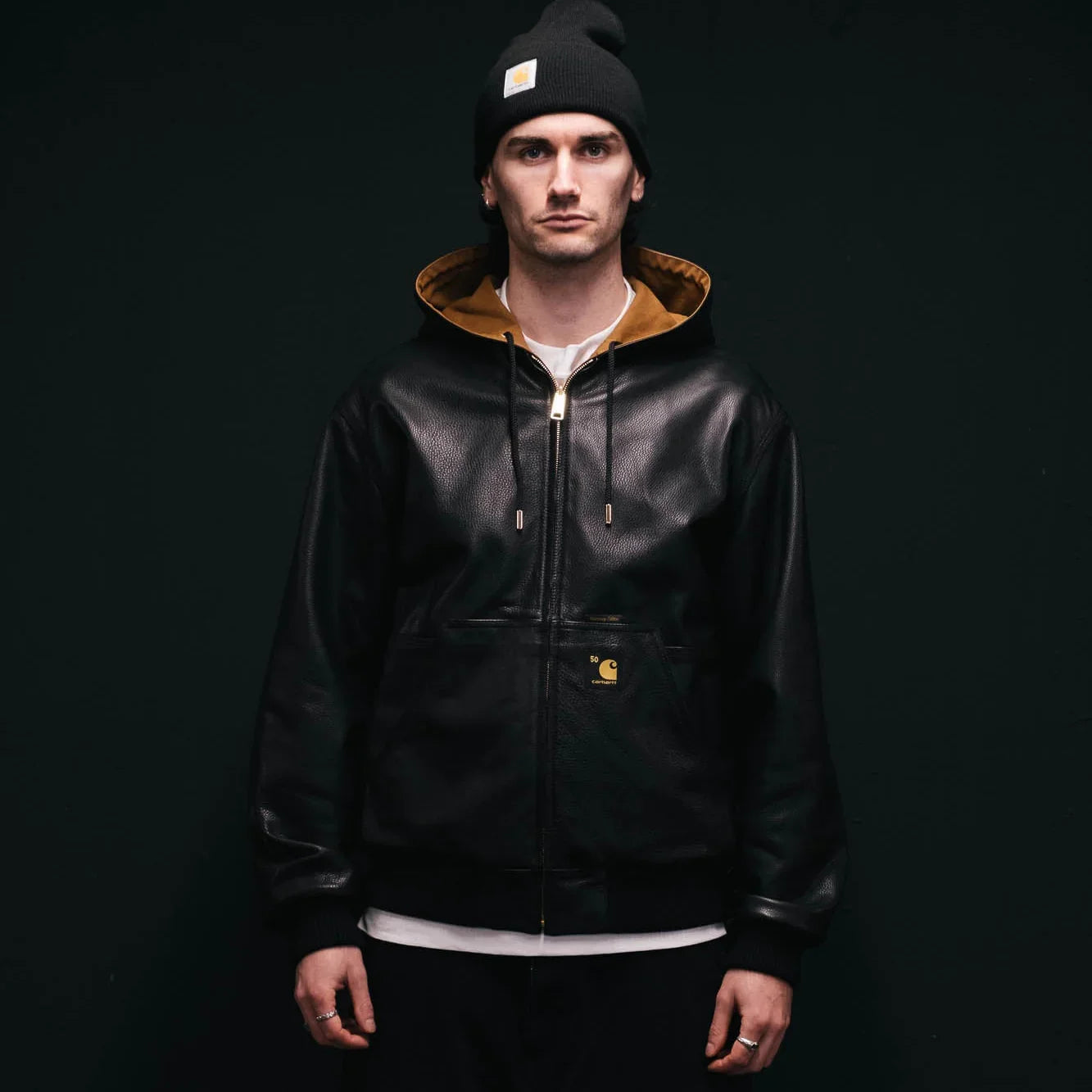 Carhartt WIP 50 Years Anniversary OG Active Jacket Leather - Black/Hamilton Brown