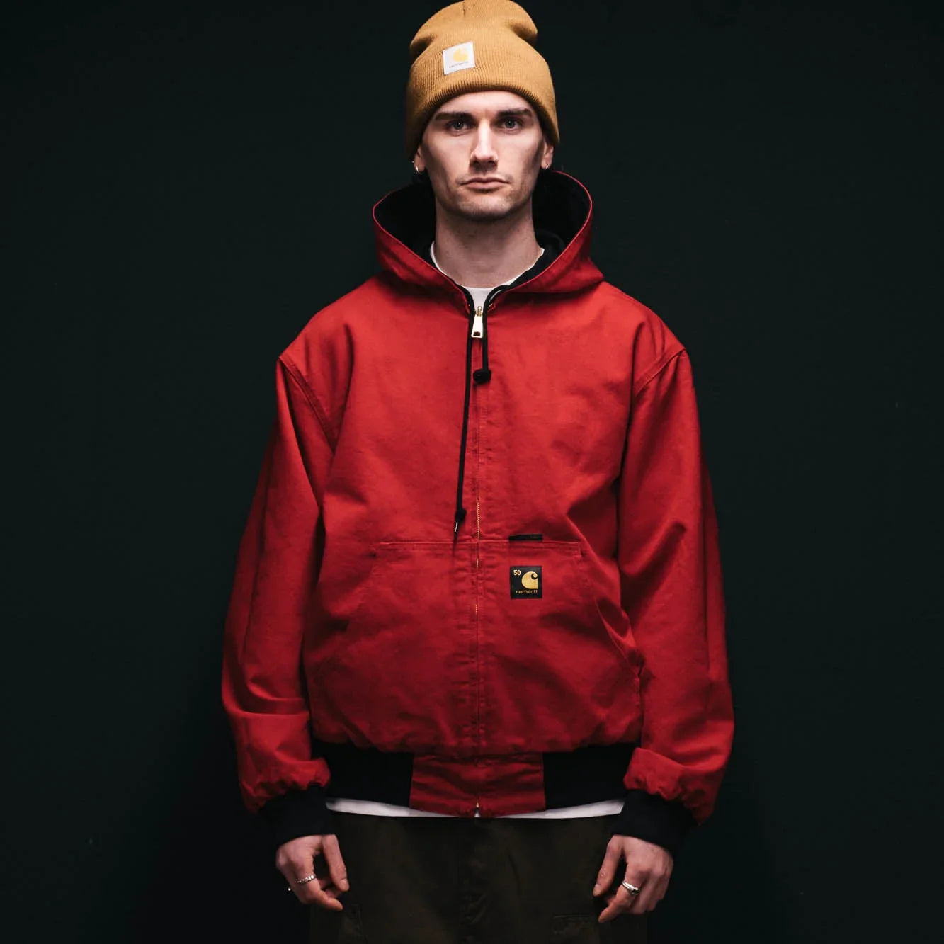 Carhartt WIP 50 Years Anniversary OG Active Jacket Canvas - Black/USA Red