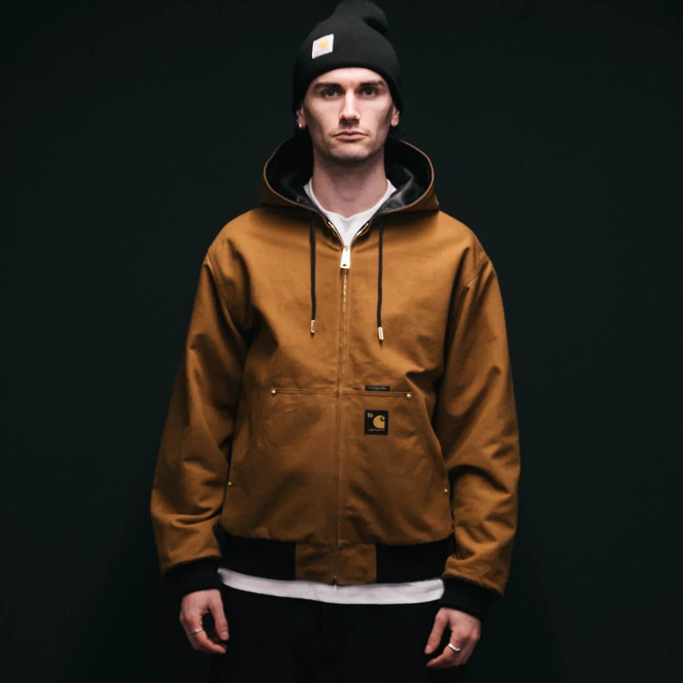 Carhartt WIP 50 Years Anniversary OG Active Jacket Leather - Black/Hamilton Brown