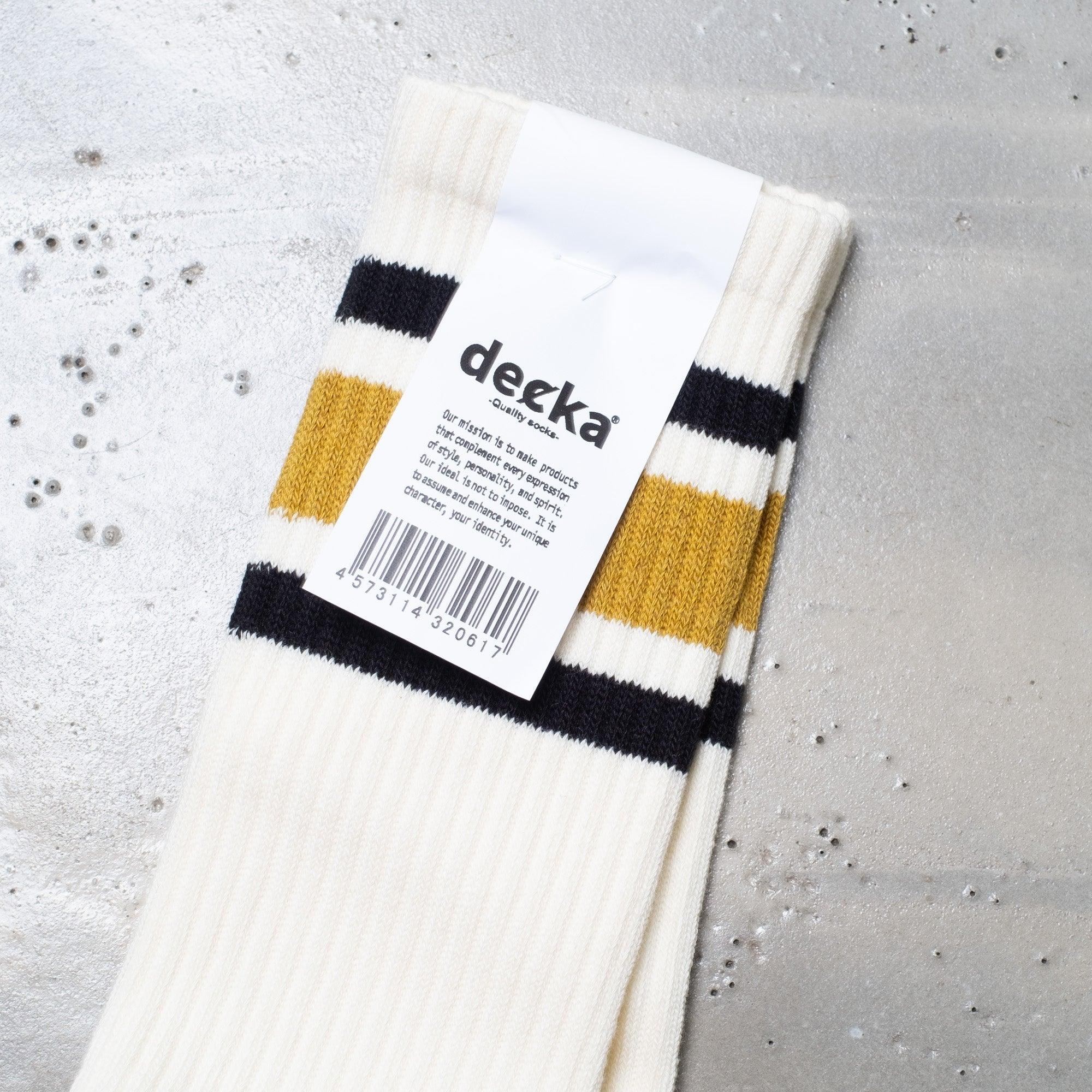 Decka - White/Yellow 80's Skater Socks - Never Never