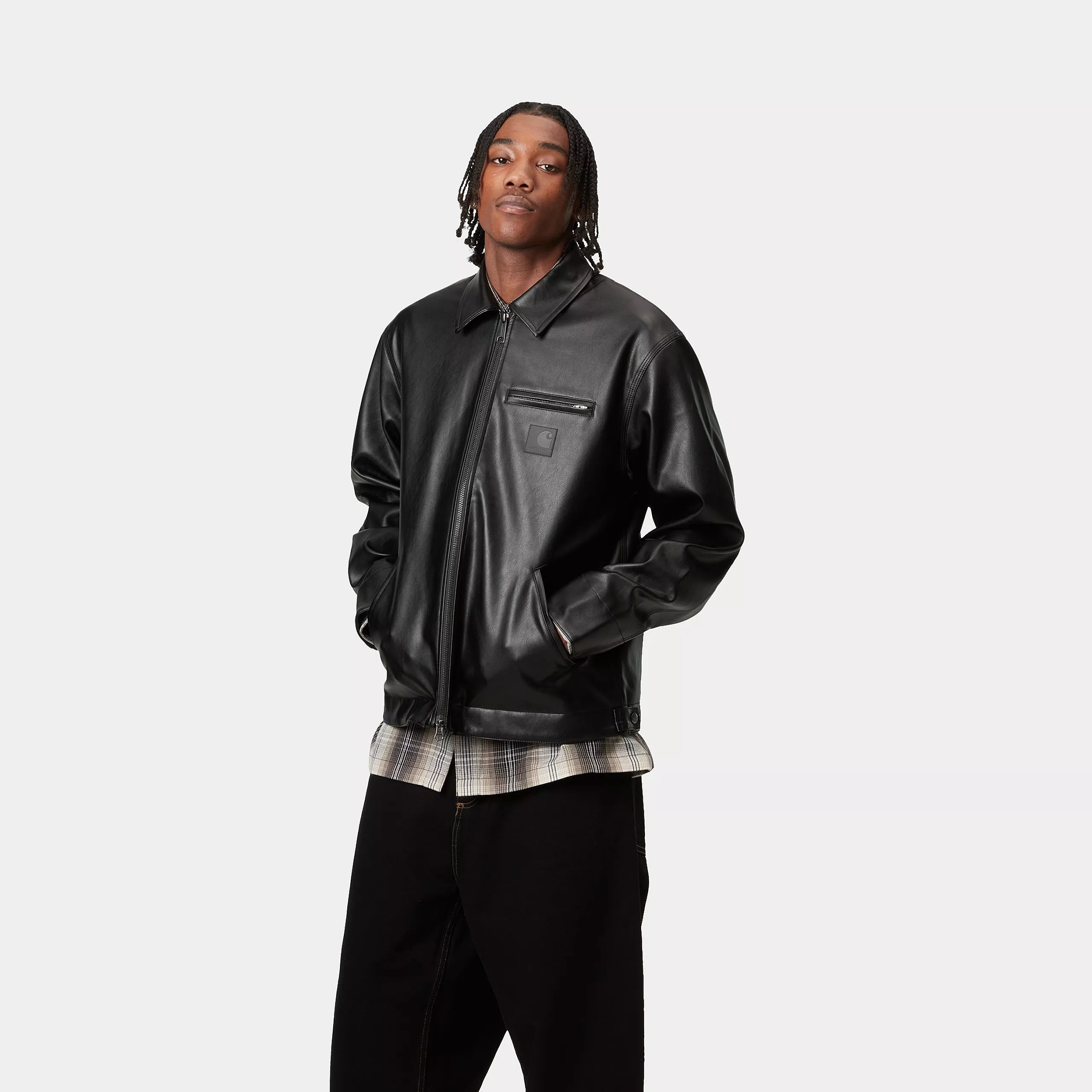 Carhartt WIP Detroit Jacket - Black Artificial Leather