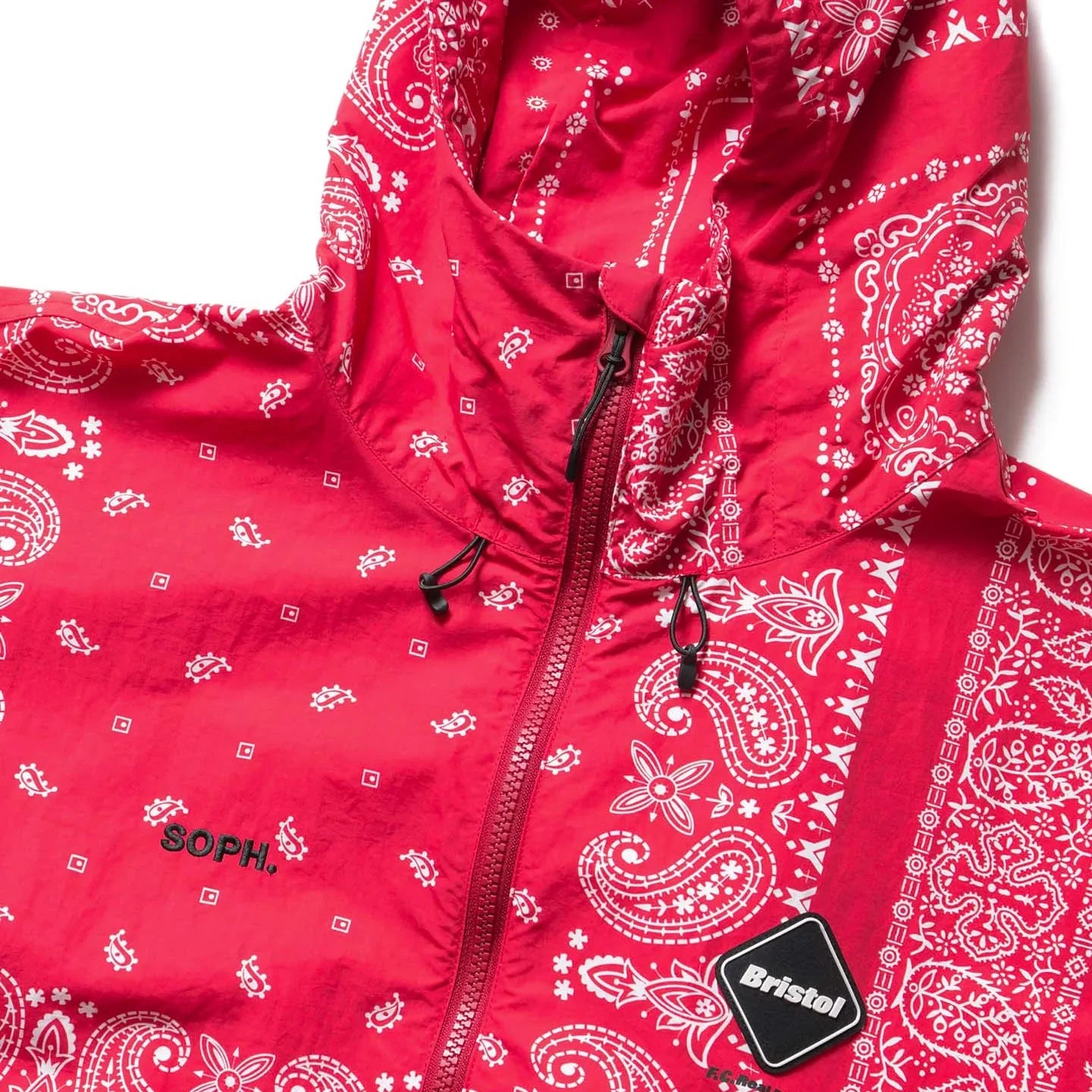 F.C.Real Bristol Bandana Nylon Hooded Blouson Jacket - Red