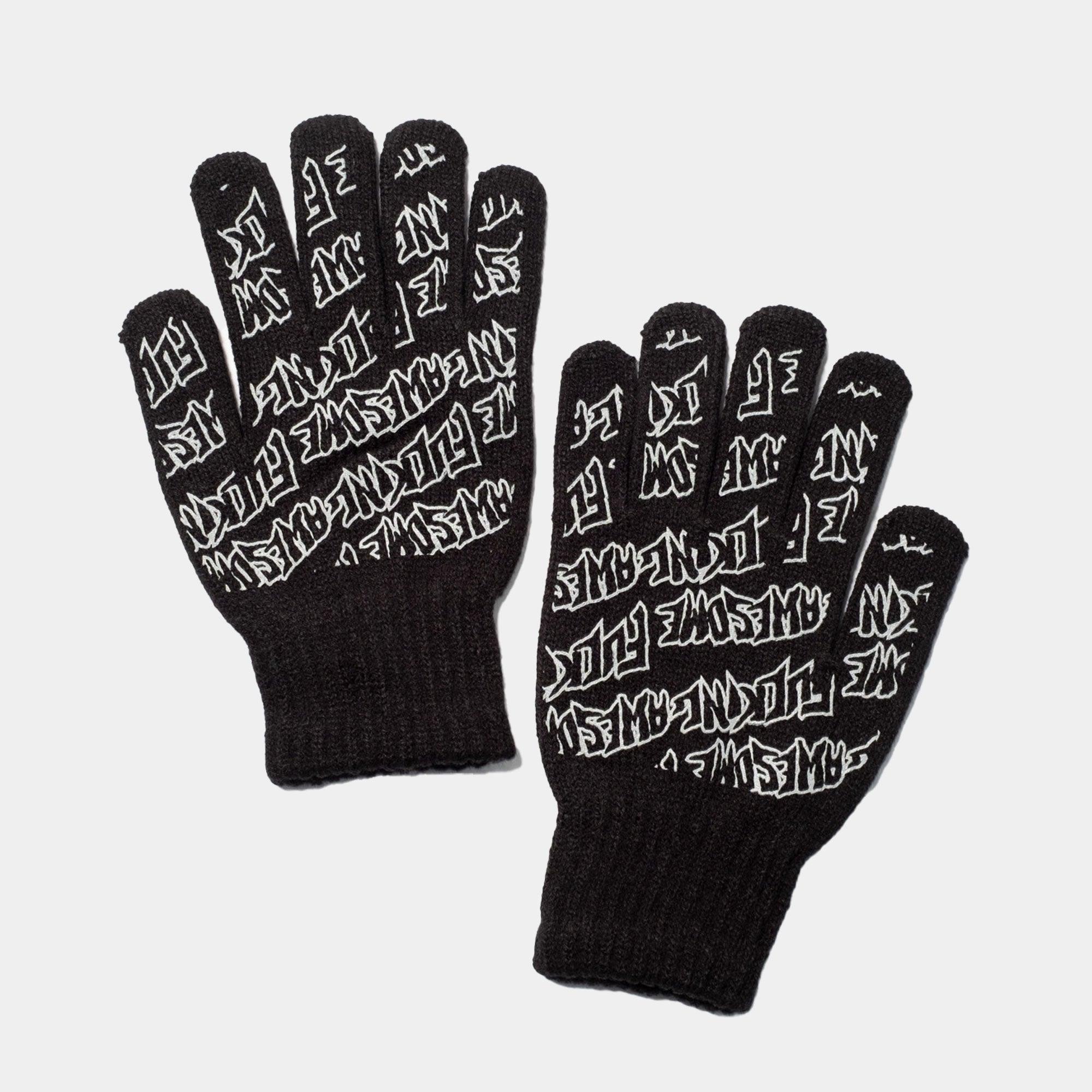 Fucking Awesome - Black FA Stamp Gloves - Never Never