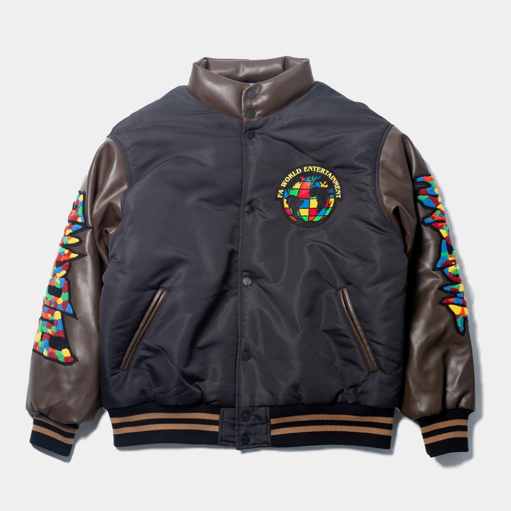 Fucking Awesome - Black Gum Stamp Chenille Varsity Puffer - Never Never