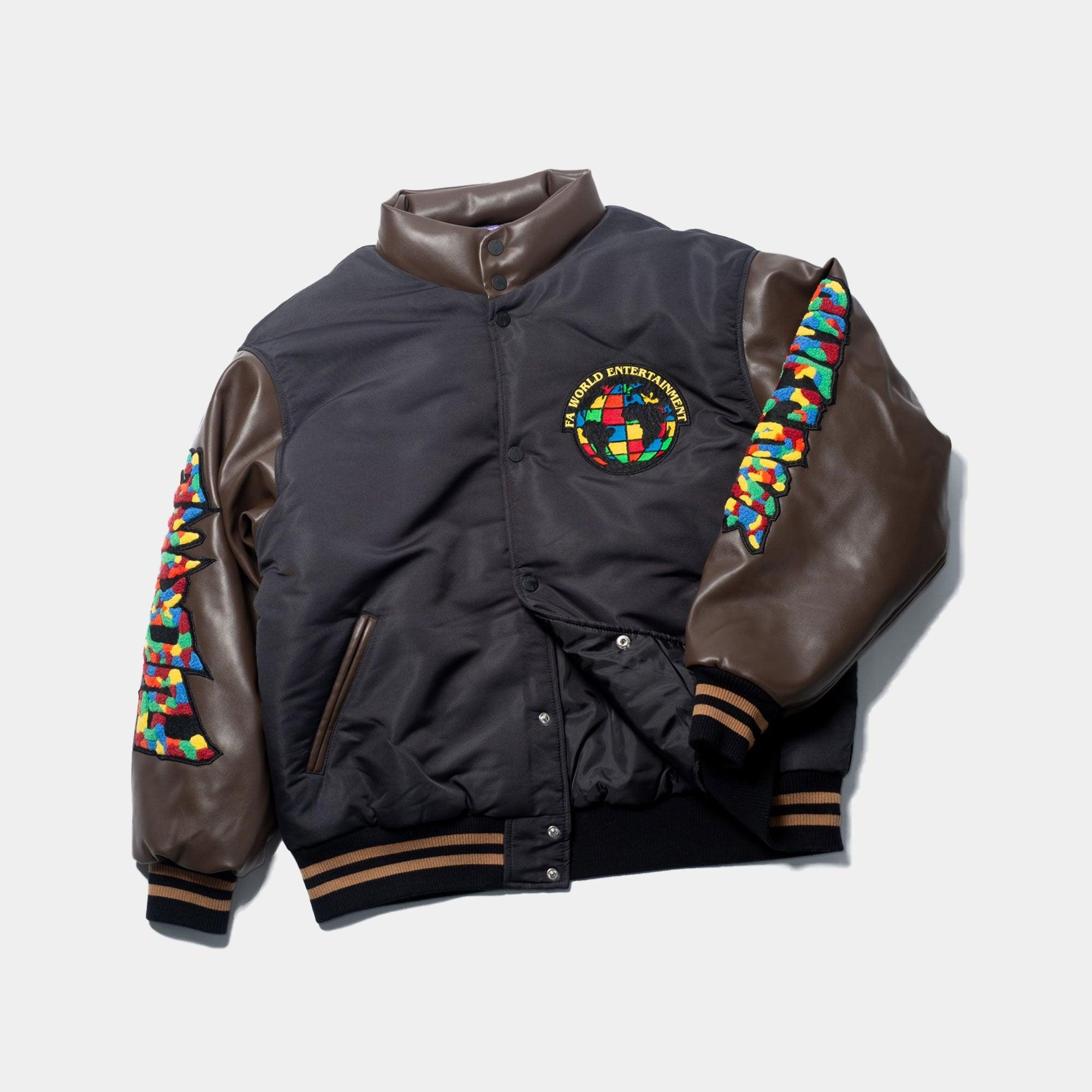 Fucking Awesome - Black Gum Stamp Chenille Varsity Puffer - Never Never