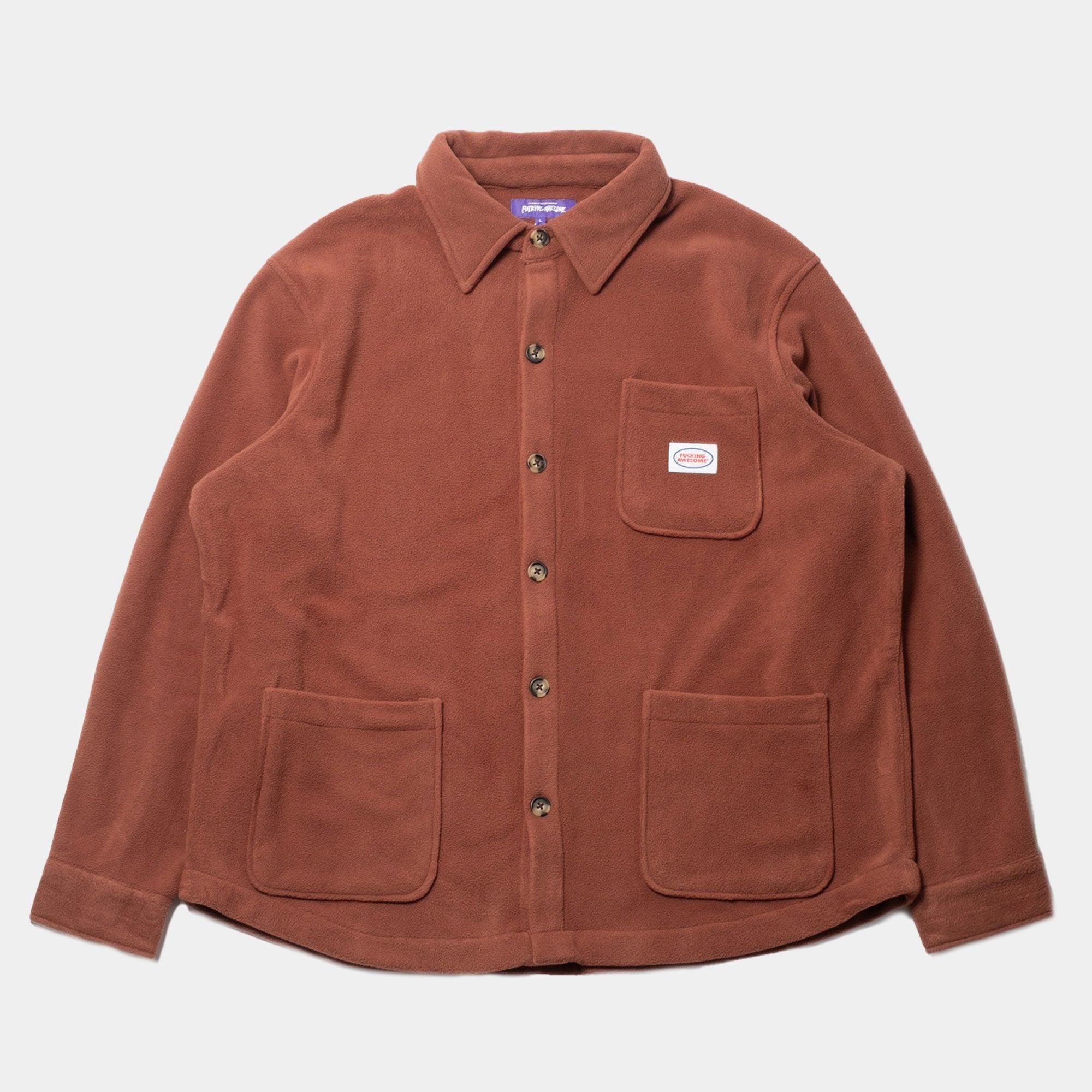 Fucking Awesome - Brown Polar Fleece Overshirt - Never Never