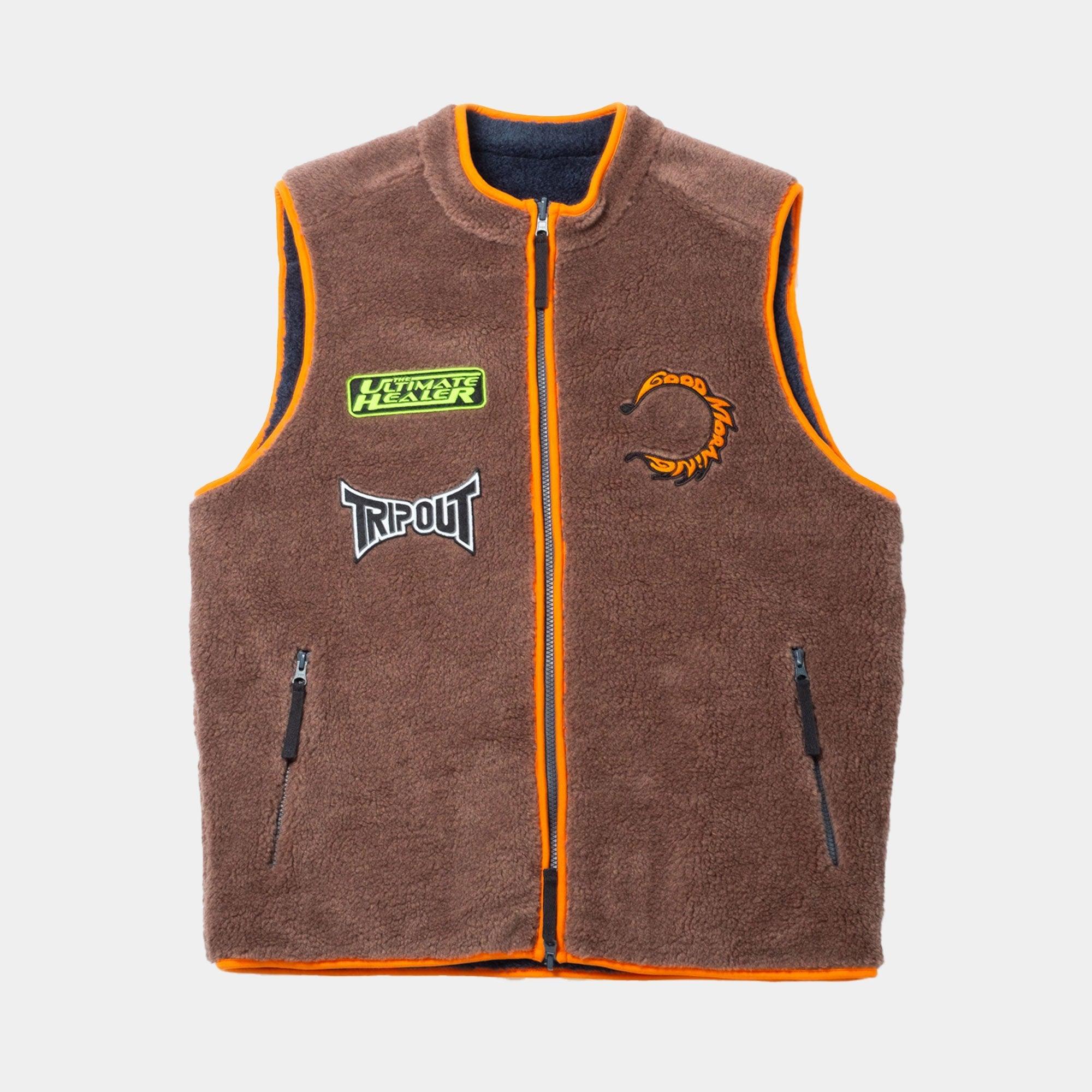 Good Morning Tapes - Abyss/Bonatura Reversible Polar Fleece Zip Thru Vest - Never Never