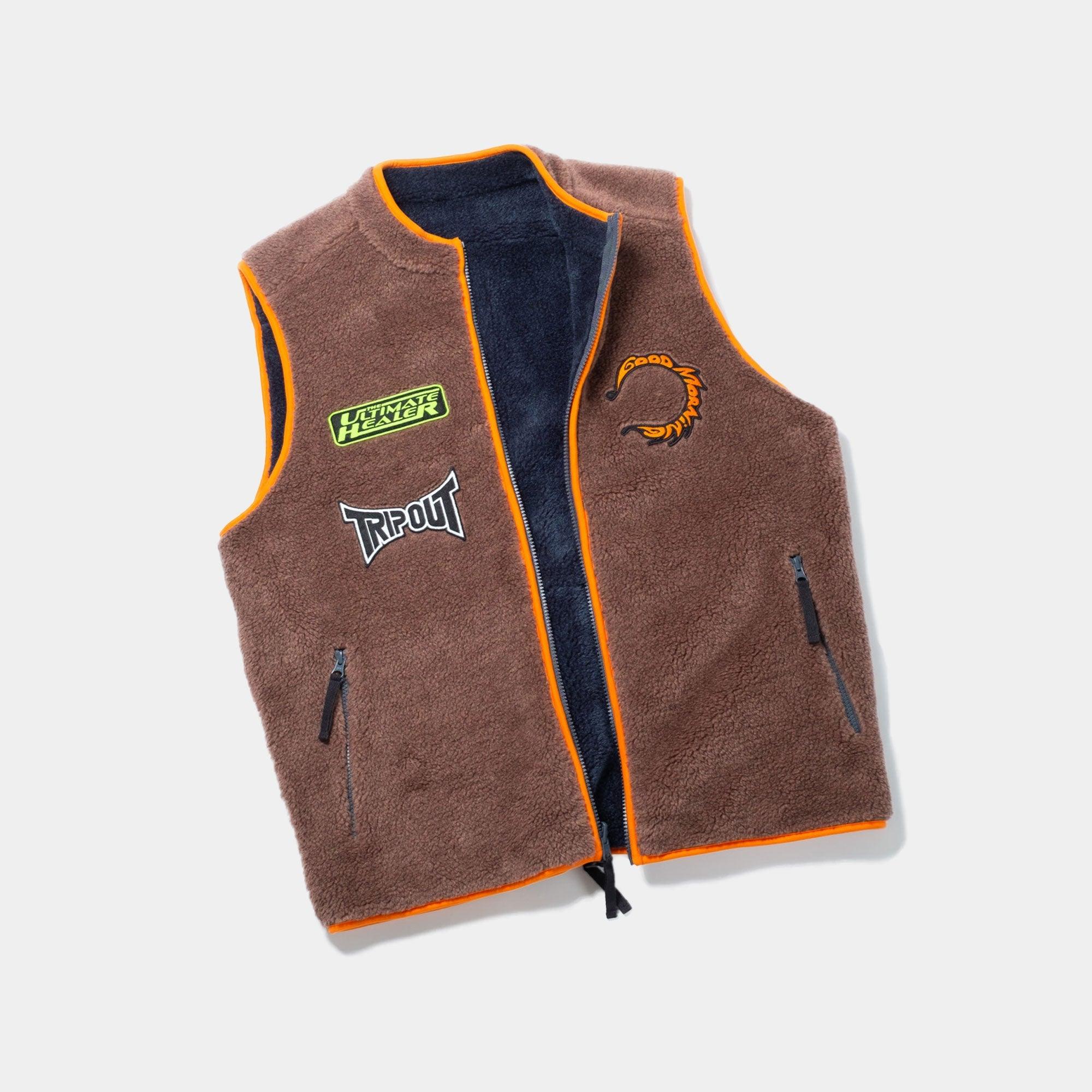 Good Morning Tapes - Abyss/Bonatura Reversible Polar Fleece Zip Thru Vest - Never Never