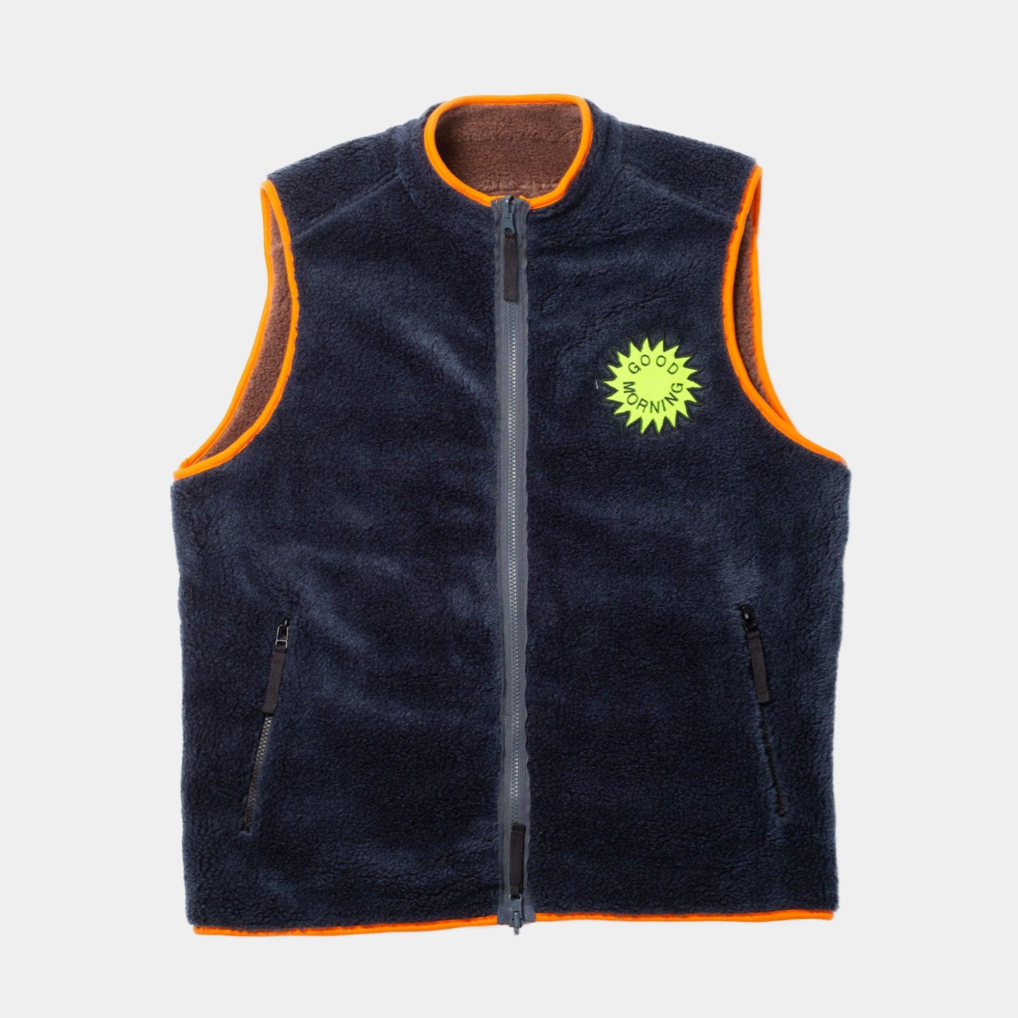 Good Morning Tapes - Abyss/Bonatura Reversible Polar Fleece Zip Thru Vest - Never Never