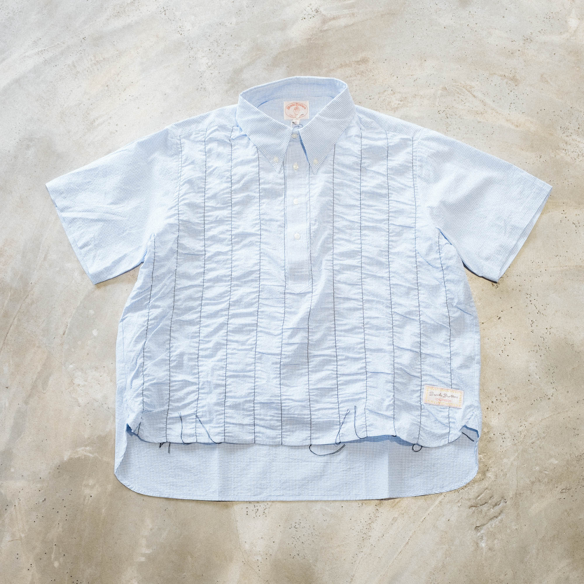 Brain Dead x Brooks Brothers Puckered Short Sleeve Pullover Shirt - Light Blue