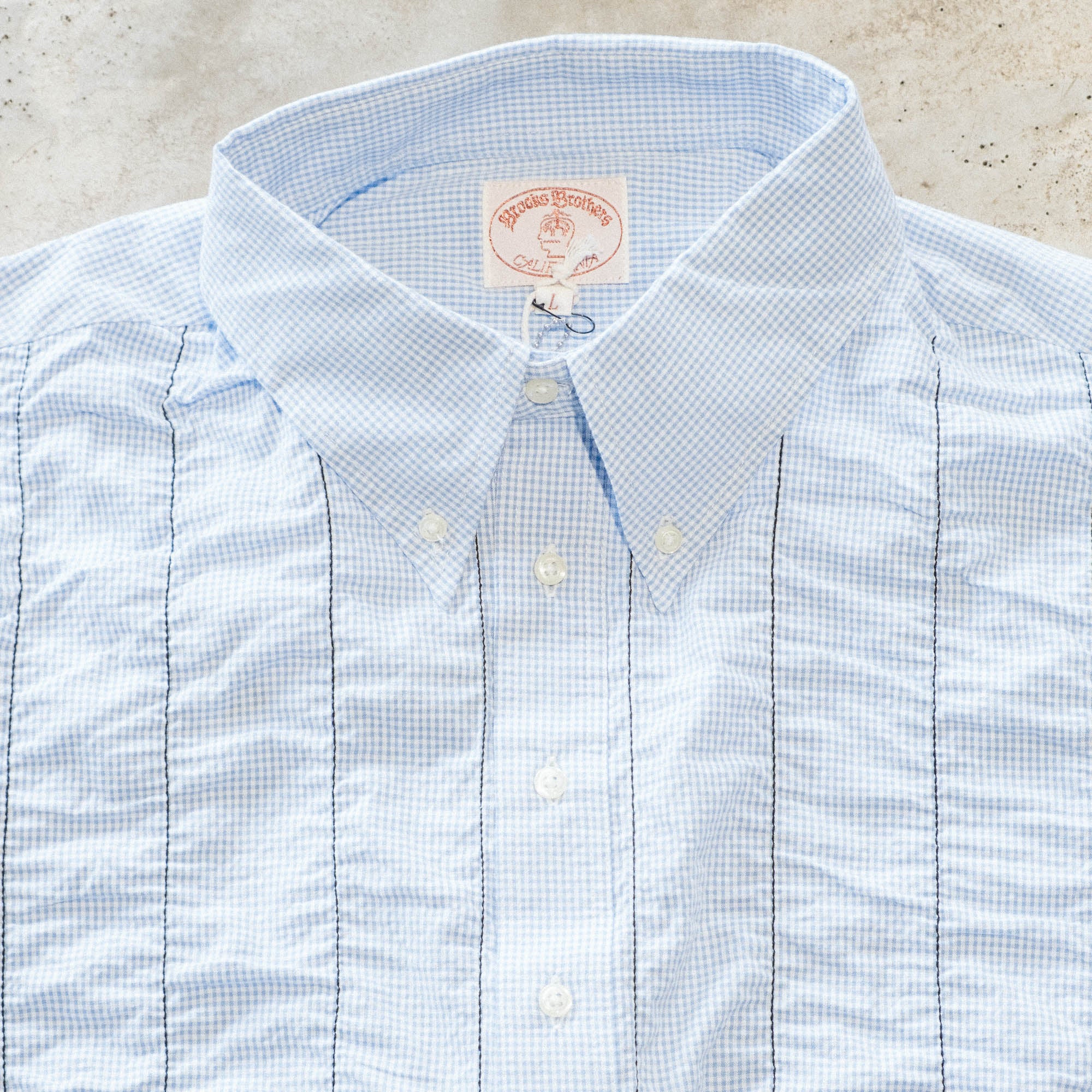 Brain Dead x Brooks Brothers Puckered Short Sleeve Pullover Shirt - Light Blue