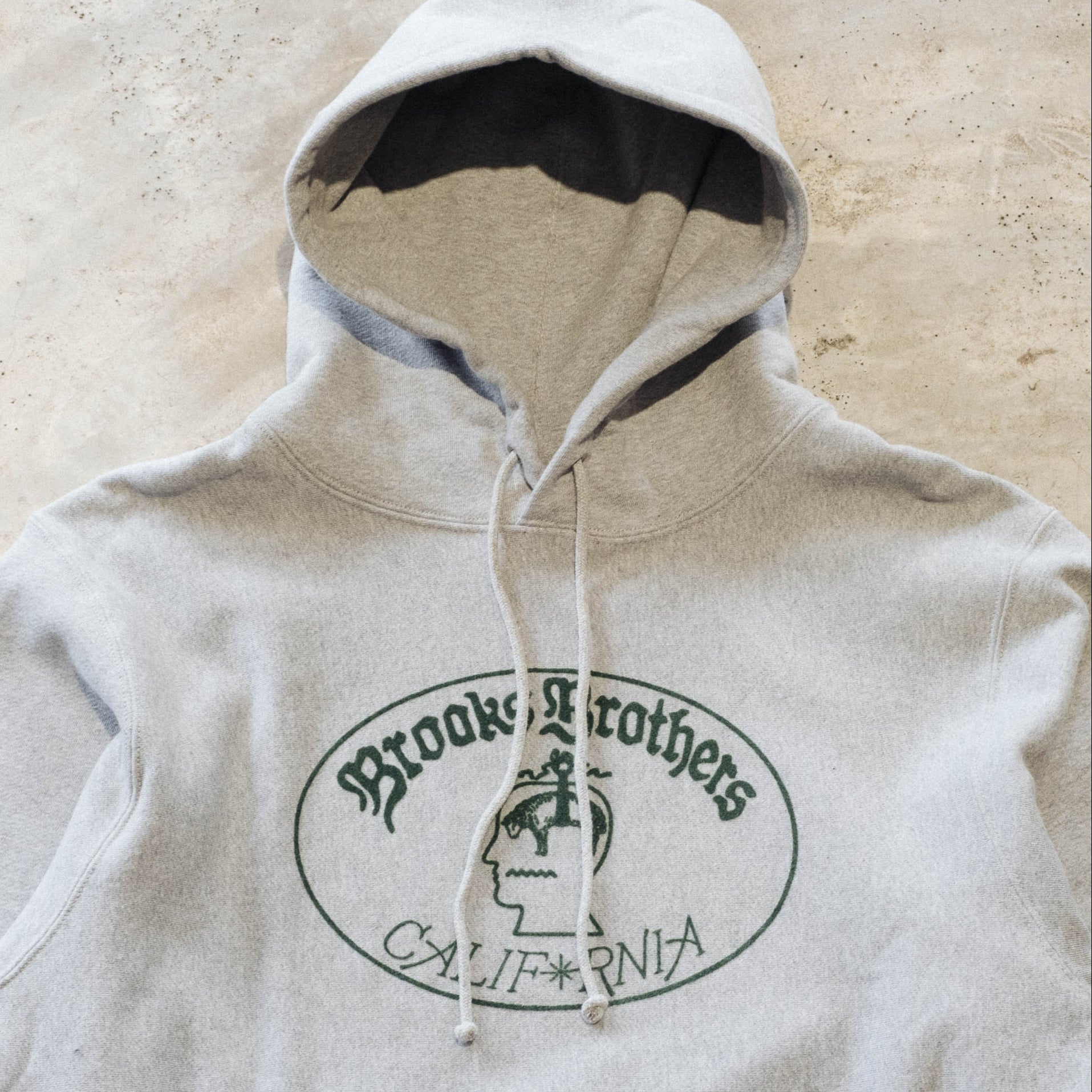 Brain Dead x Brooks Brothers Logo Hoodie - Heather Grey