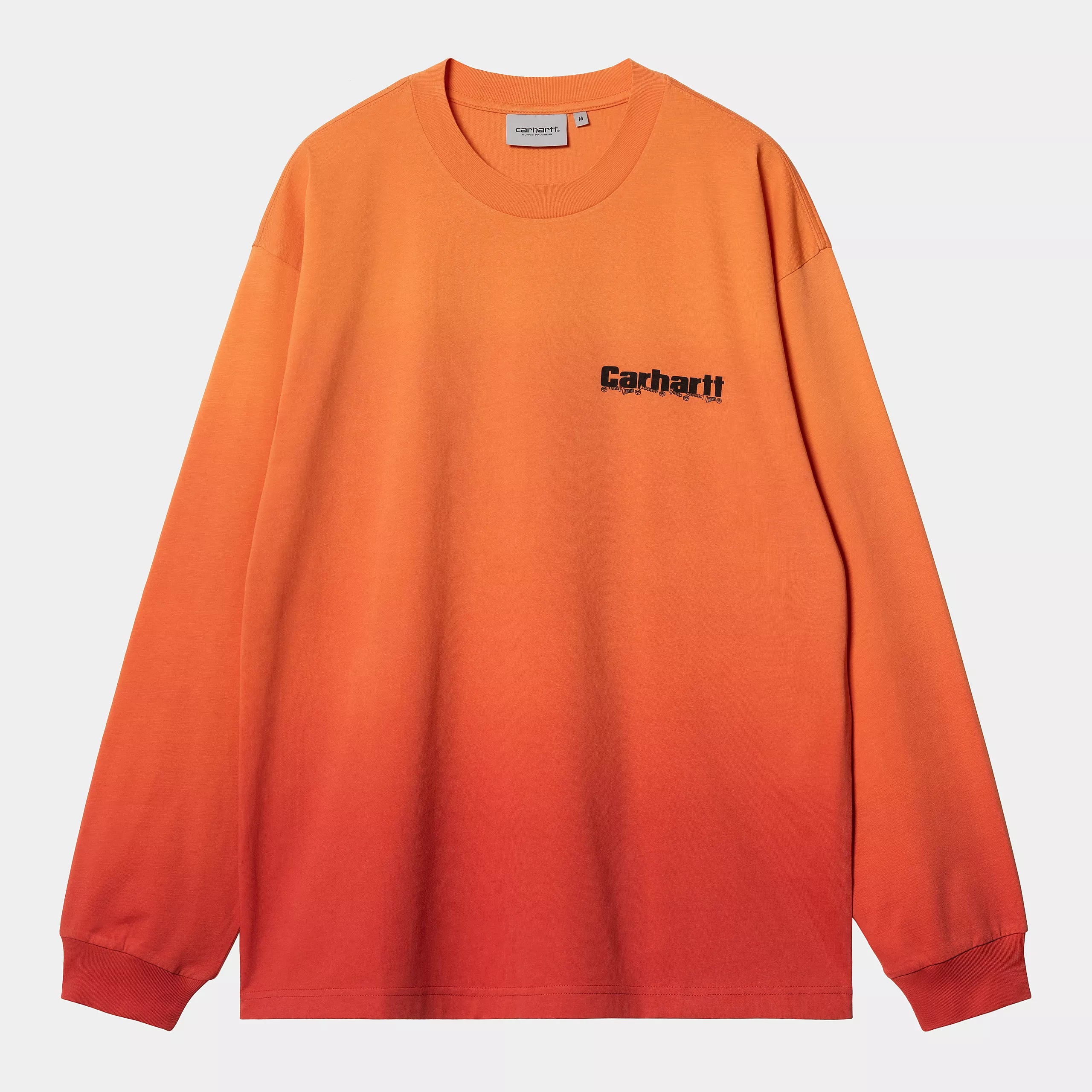 Carhartt WIP Light Work Long Sleeve T-Shirt - Pumpkin/Cherry Dip Dye