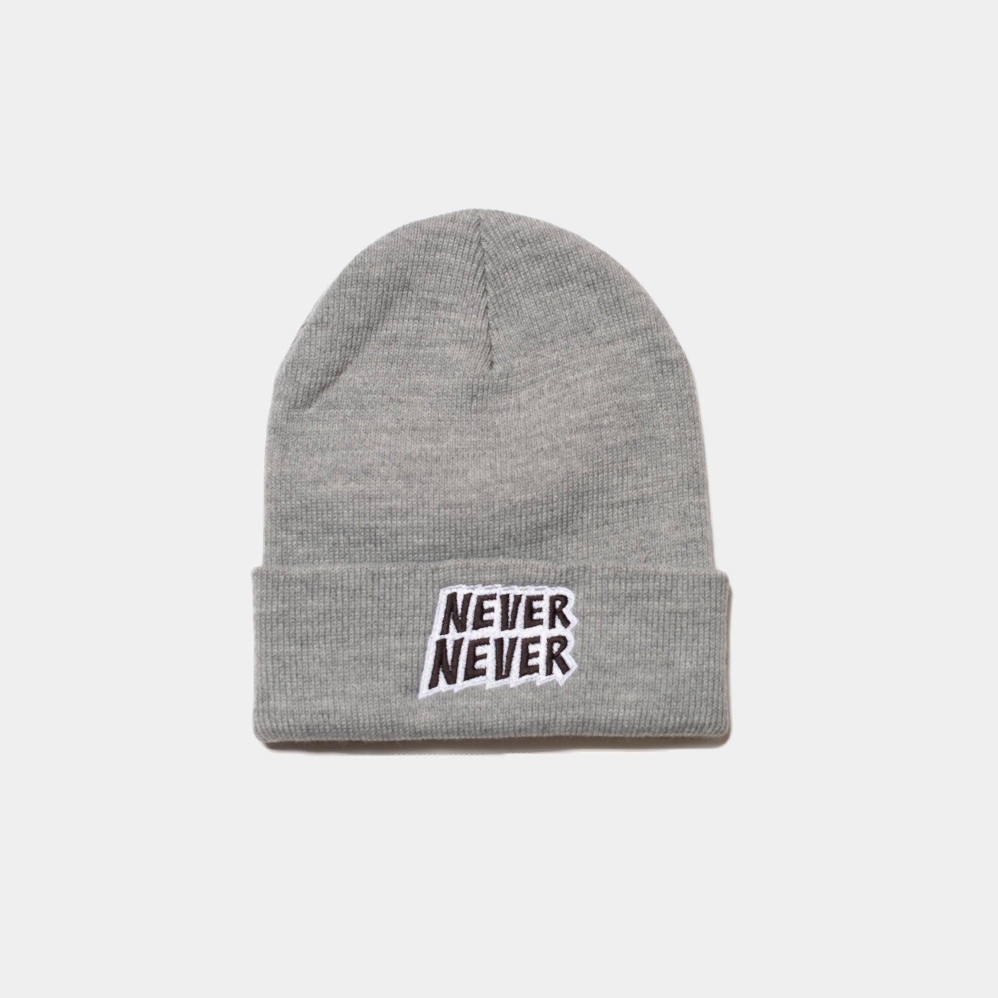 NEVER NEVER - Ash Grey NN Cuff Beanie - Never Never