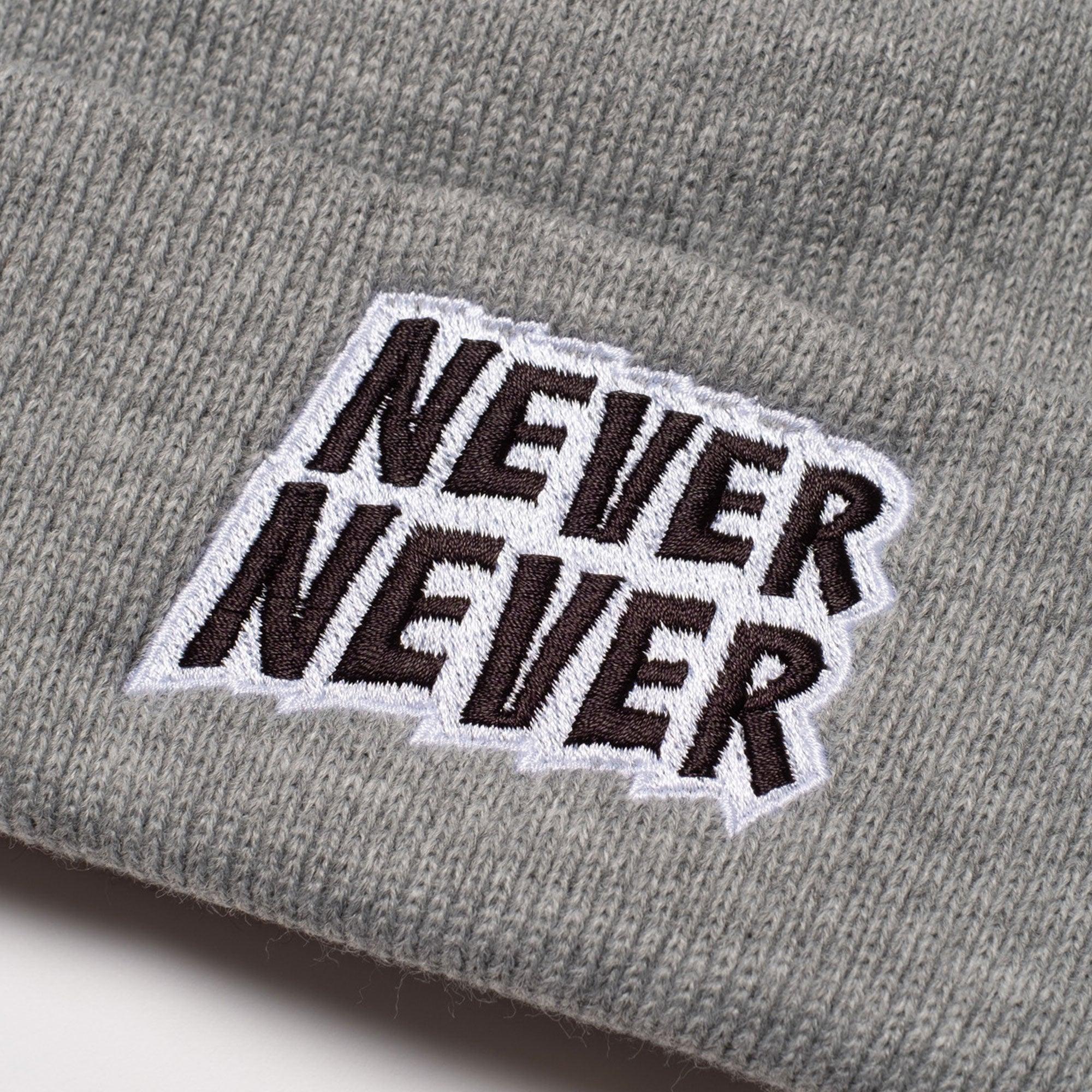 NEVER NEVER - Ash Grey NN Cuff Beanie - Never Never