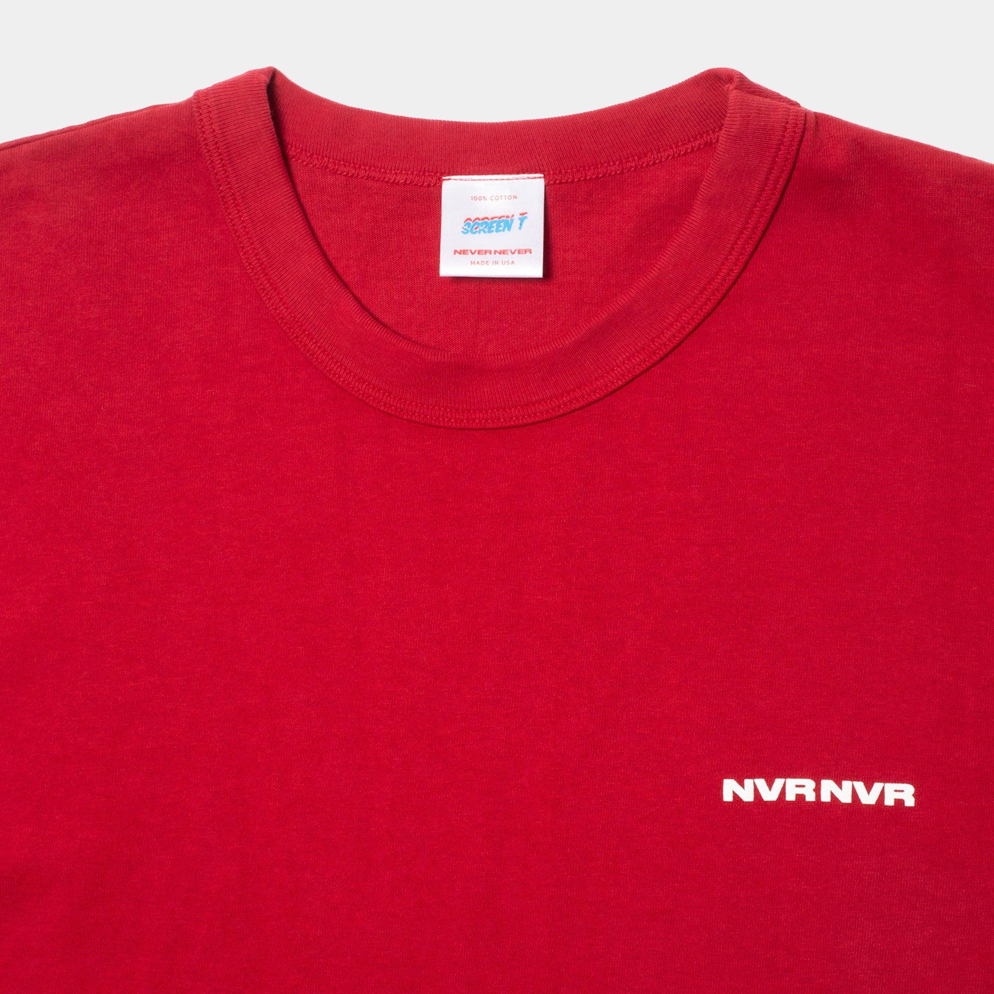 NEVER NEVER - Blood Red Hefty NVR Tee - Never Never