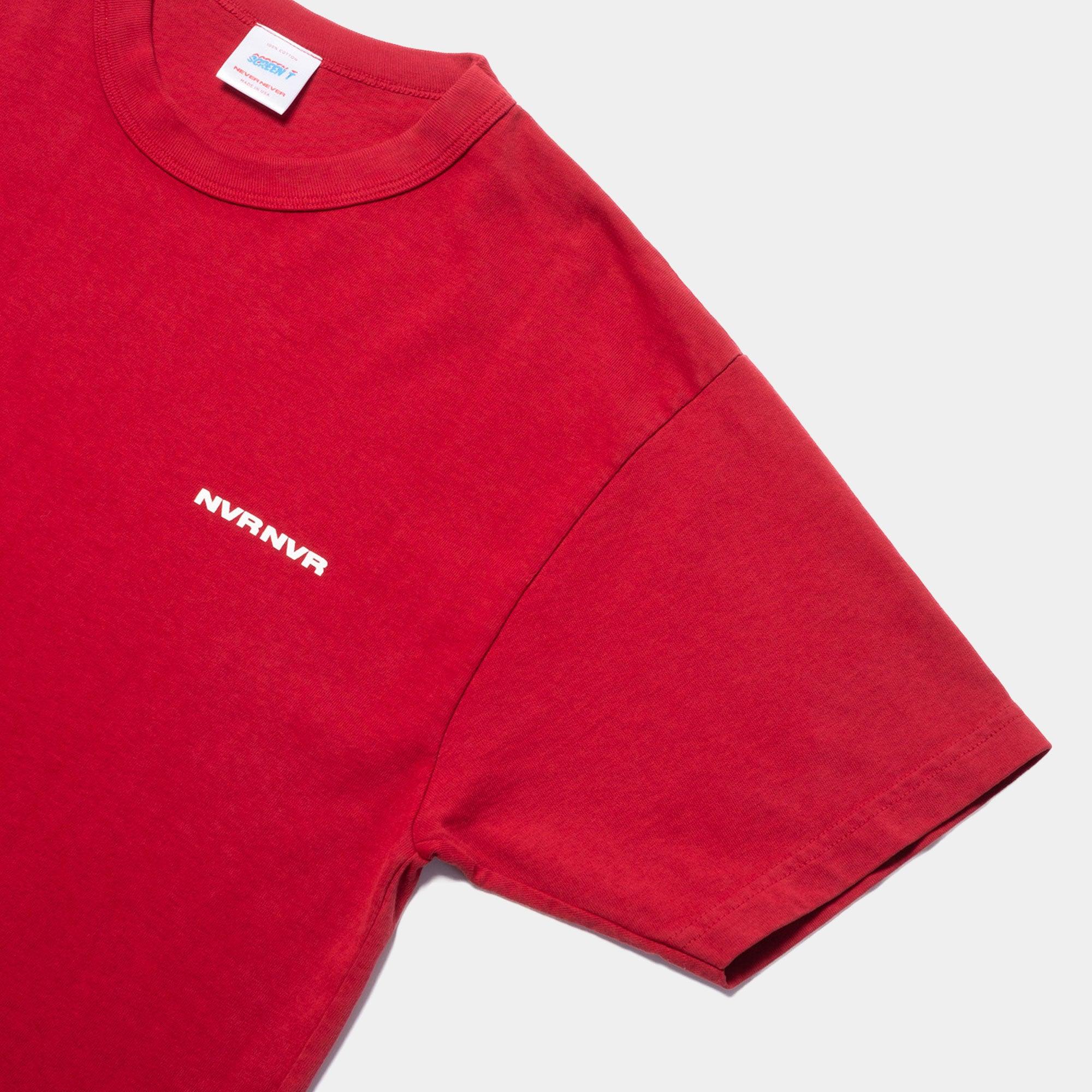 NEVER NEVER - Blood Red Hefty NVR Tee - Never Never