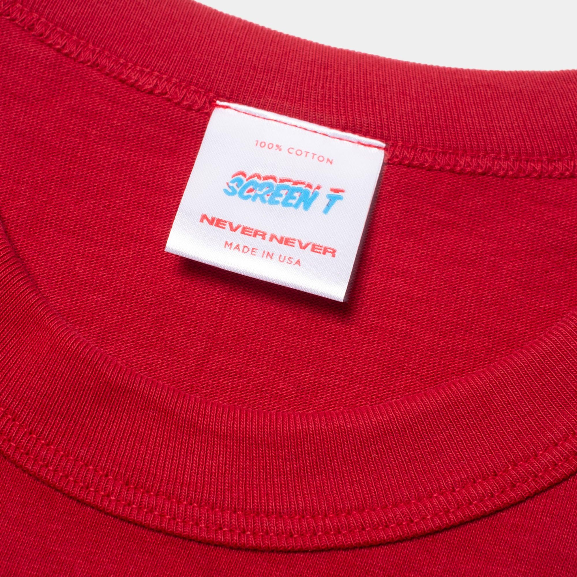 NEVER NEVER - Blood Red Hefty NVR Tee - Never Never