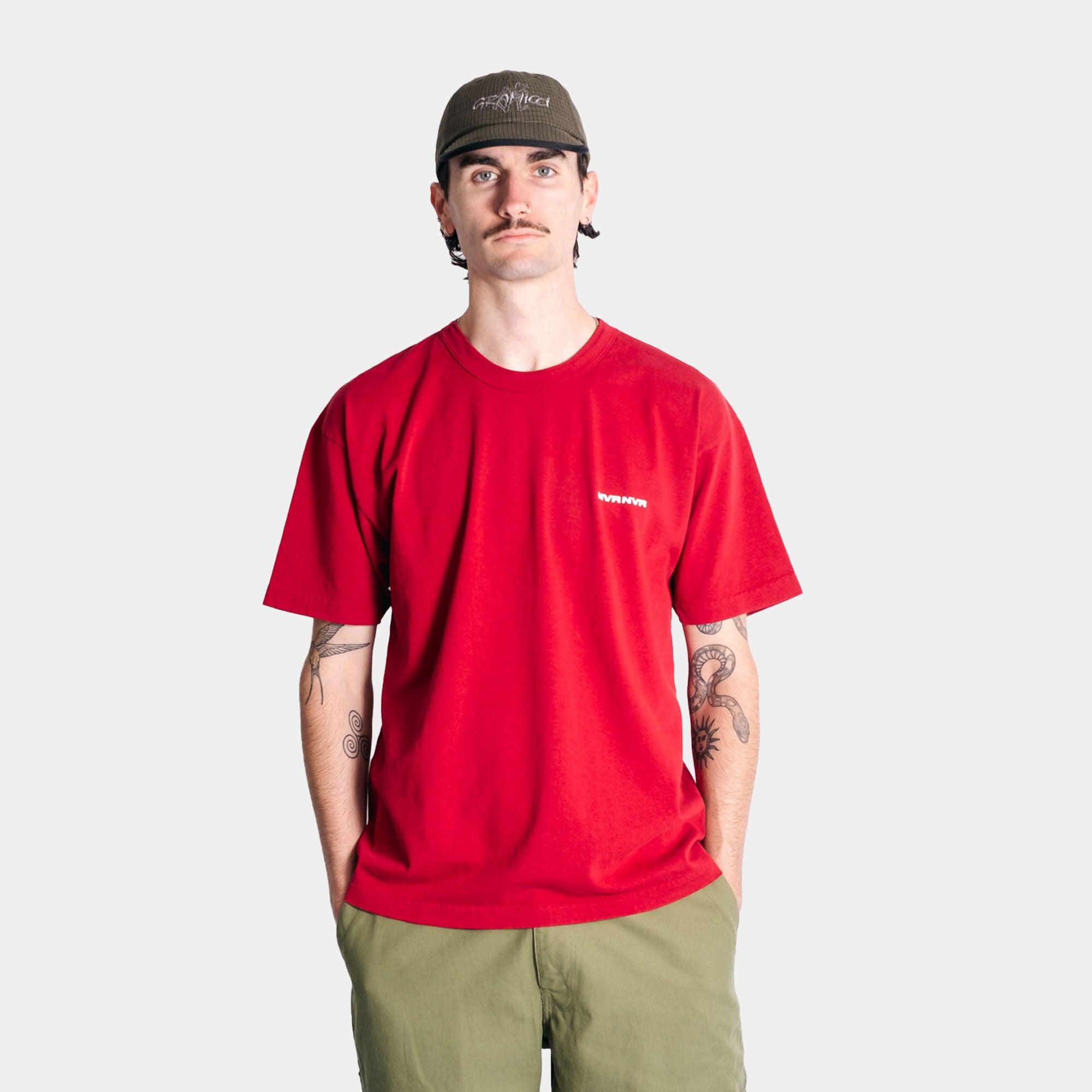 NEVER NEVER - Blood Red Hefty NVR Tee - Never Never