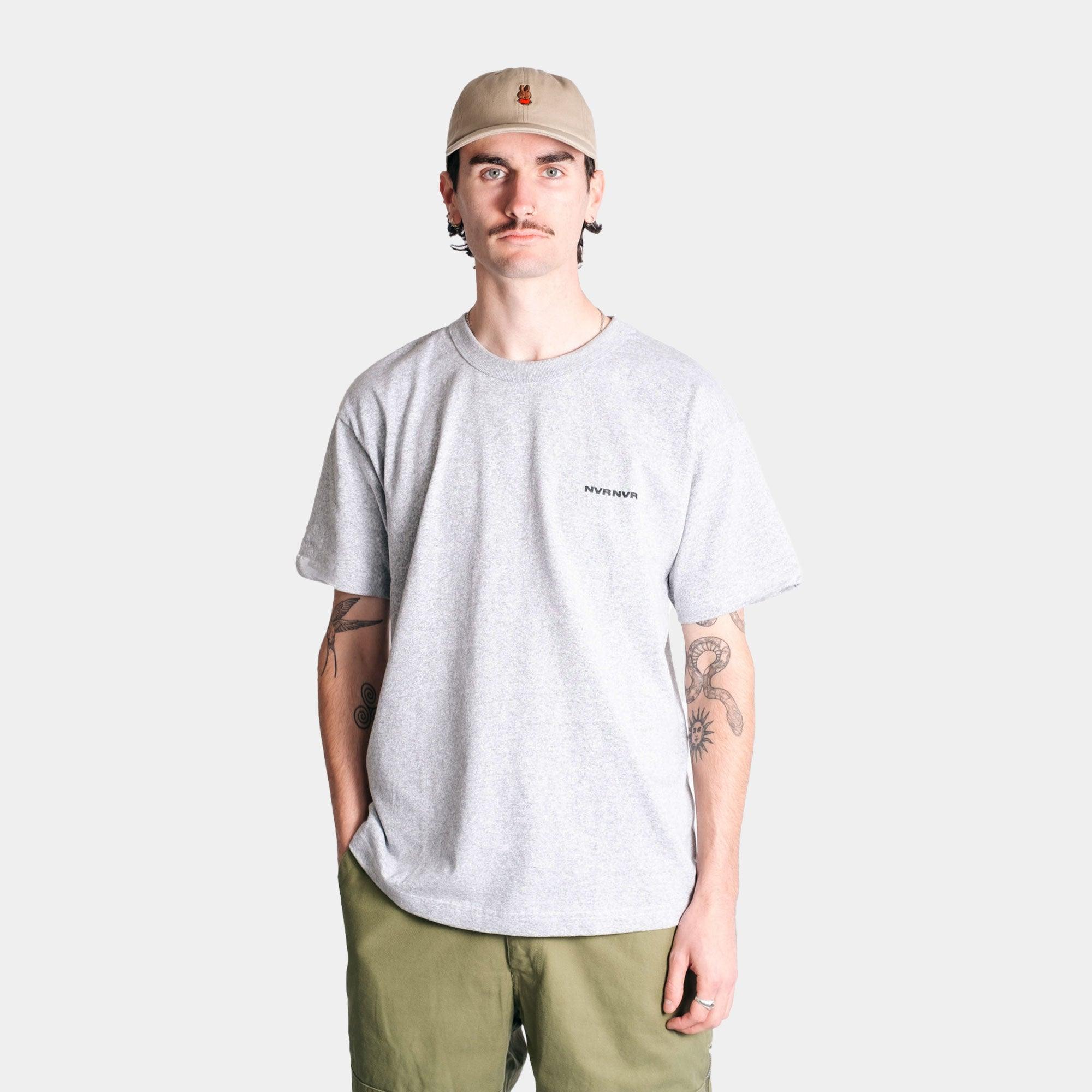 NEVER NEVER - Heather Grey Hefty NVR Tee - Never Never