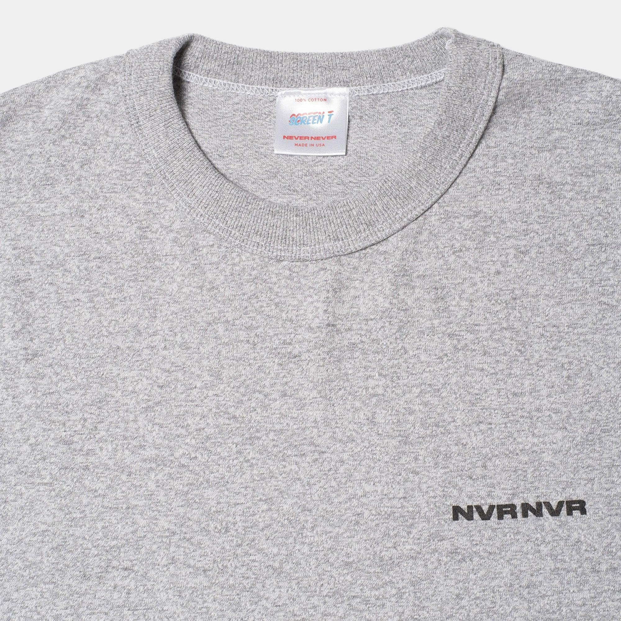 NEVER NEVER - Heather Grey Hefty NVR Tee - Never Never