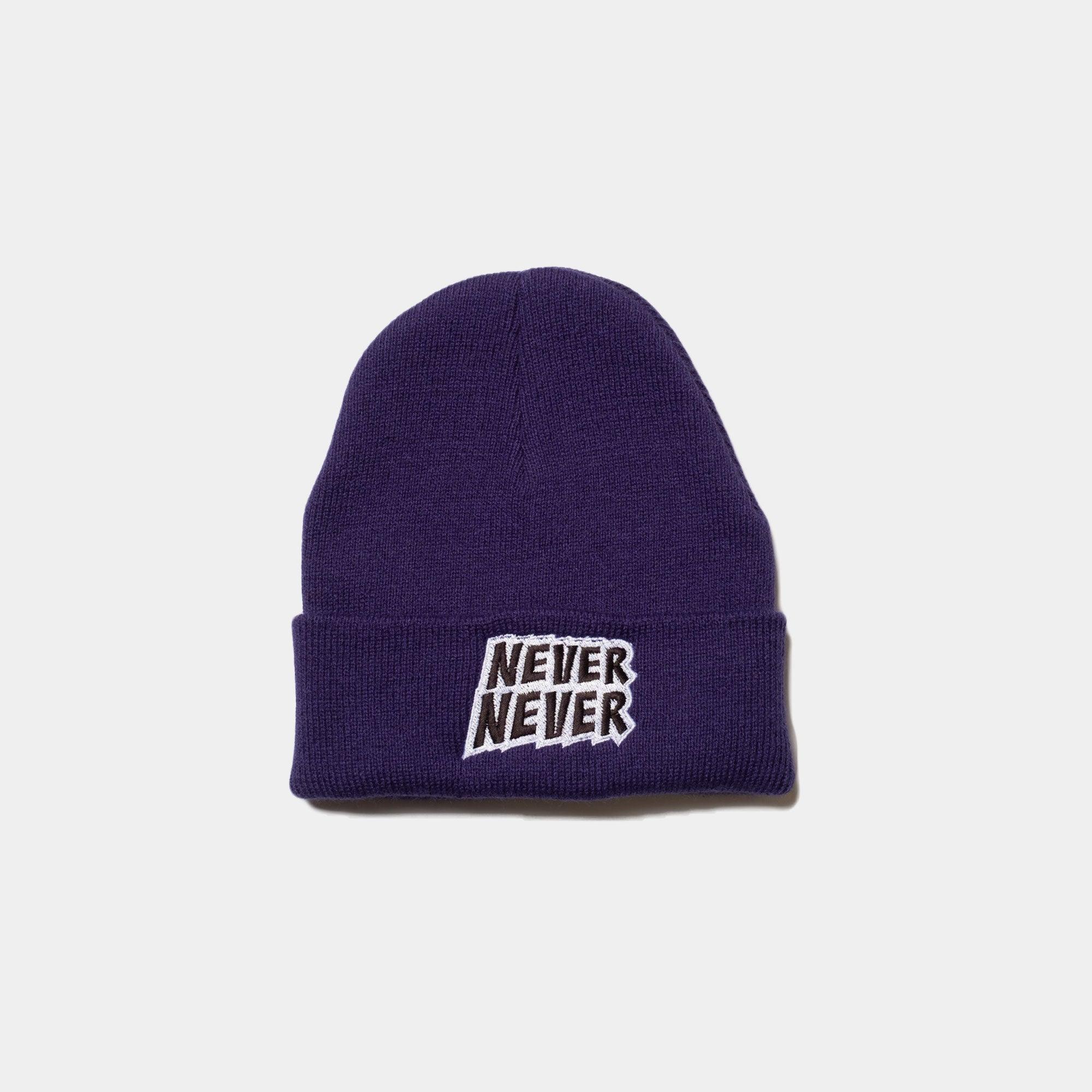 NEVER NEVER - Purple NN Cuff Beanie - Never Never