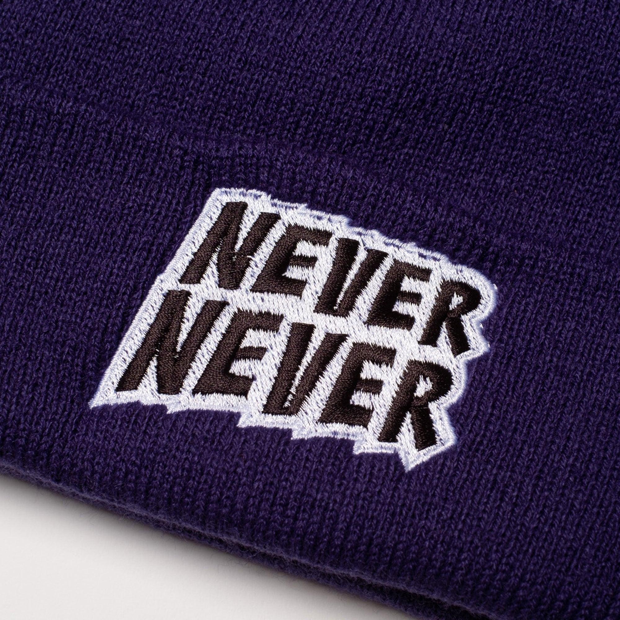 NEVER NEVER - Purple NN Cuff Beanie - Never Never