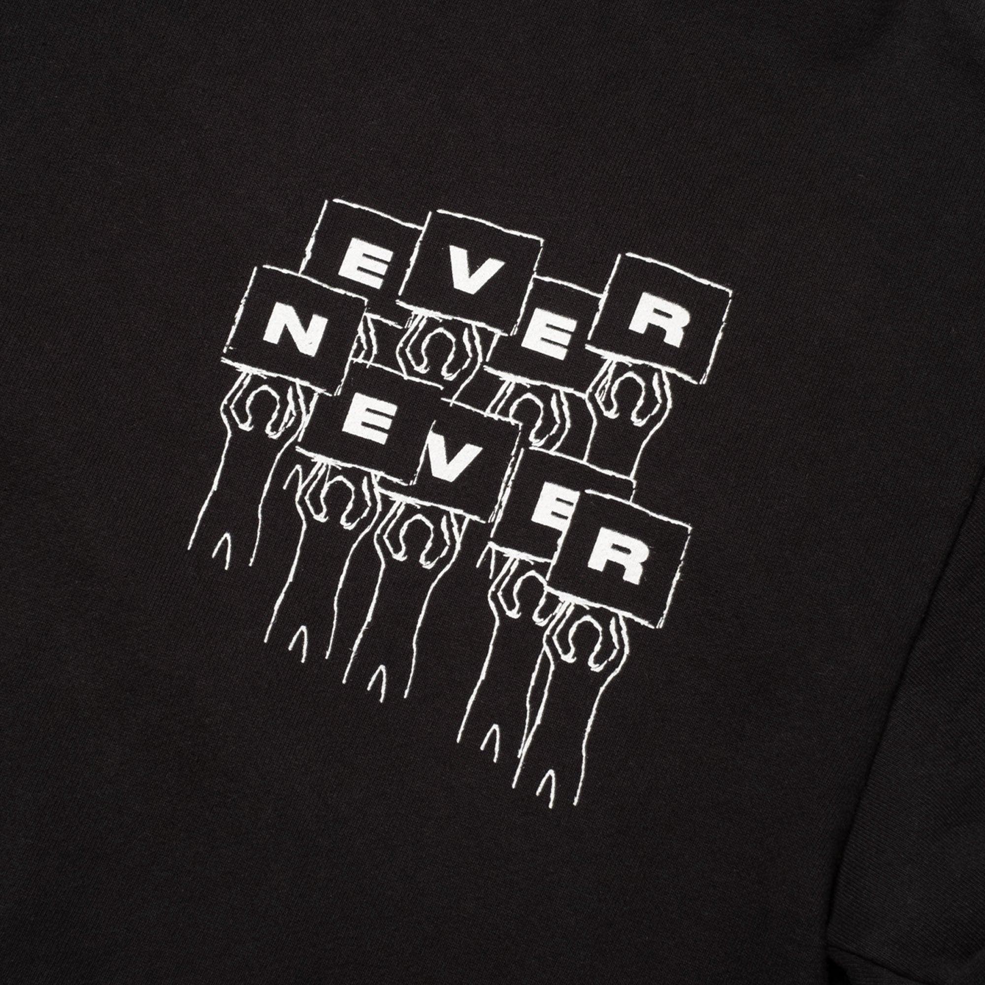 NEVER NEVER - Washed Black Placard Hoody - Never Never