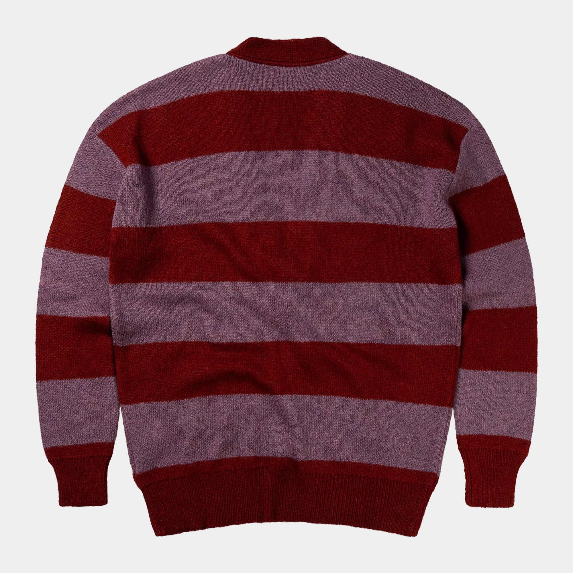 No Problemo Striped Mohair Oversized Cardigan - Burgundy