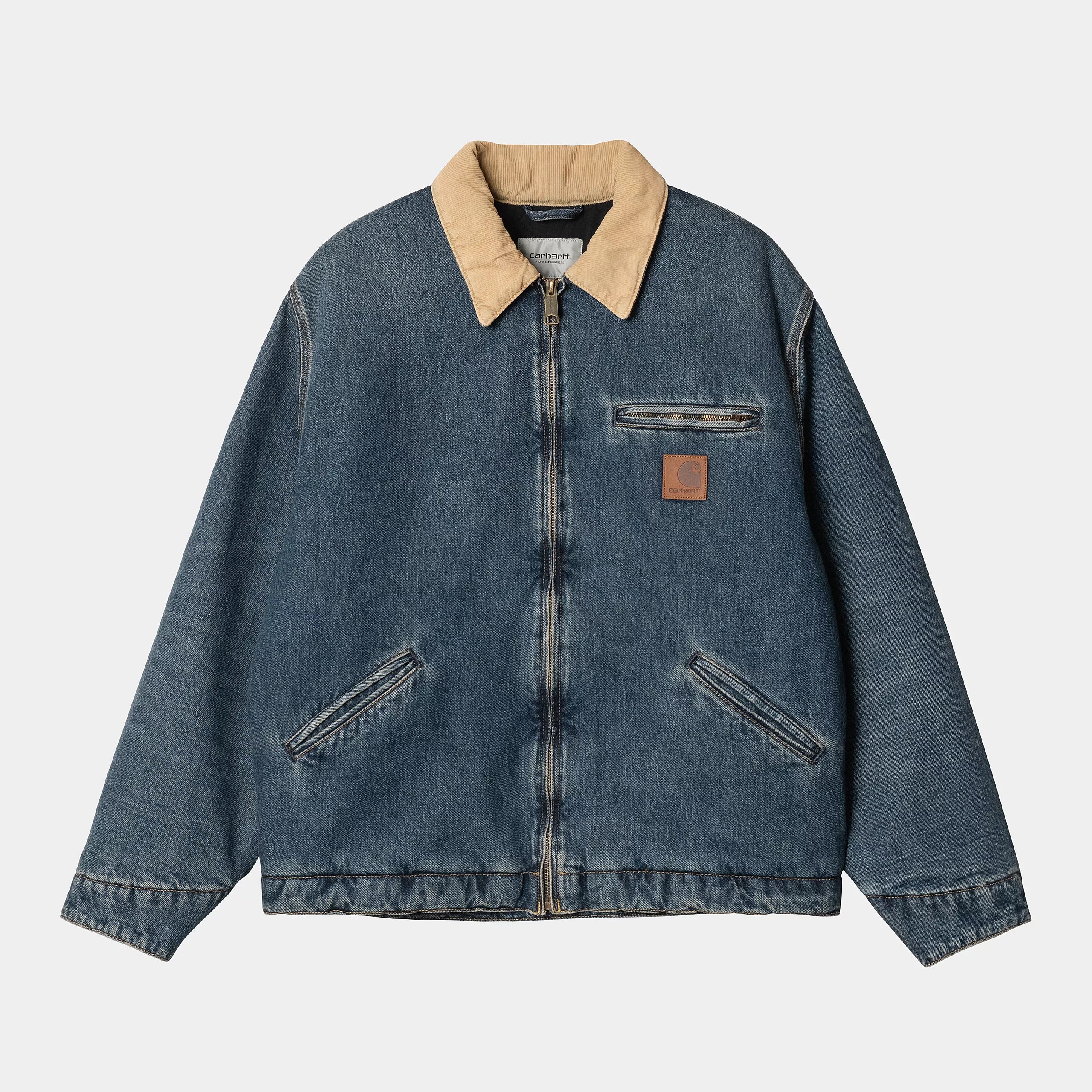 Carhartt WIP OG Detroit Jacket - Blue/Dusty H Brown Worn Used Wash