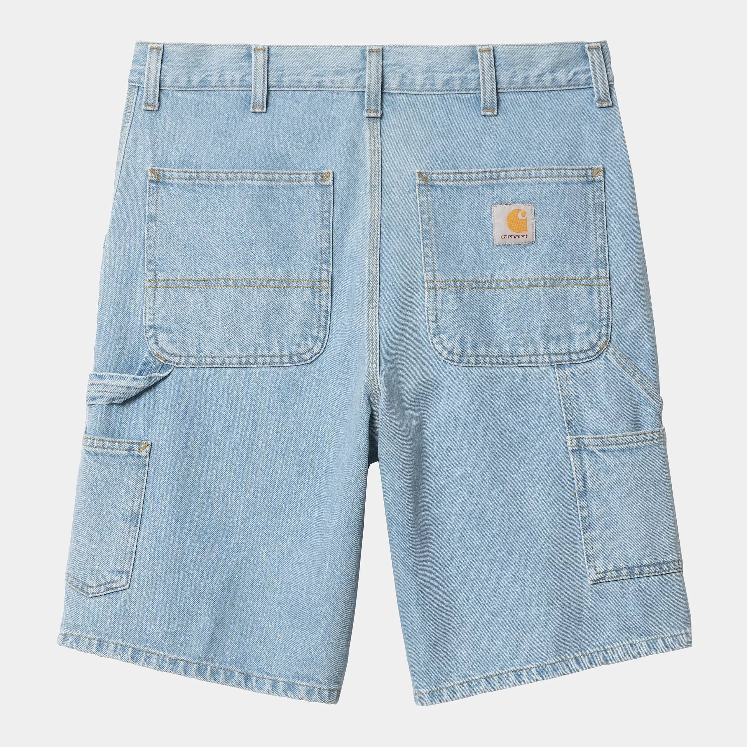 Carhartt WIP Single Knee Short - Blue Heavy Stone Bleached