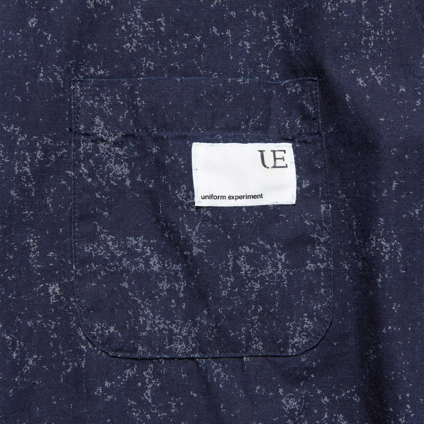 Uniform Experiment Indigo Print Drawcord Shirt - Navy