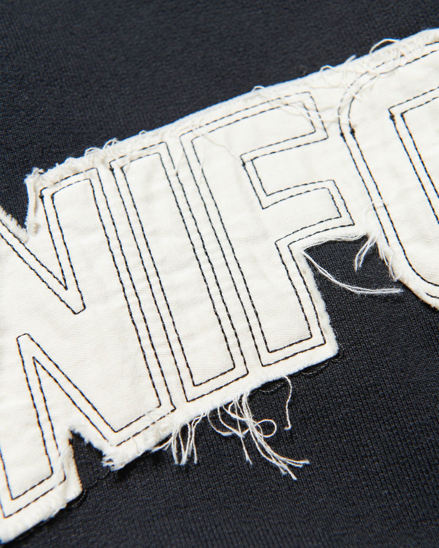 Uniform Experiment Cut Out Logo Sweat Hoodie - Black